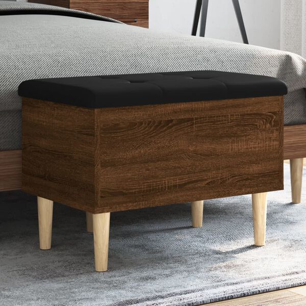 vidaXL Storage Bench Brown Oak 62x42x46 cm Engineered Wood