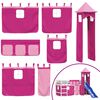 vidaXL Kids' Loft Bed with Tower without Mattress Pink 80x200 cm