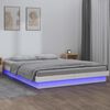 vidaXL LED Bed Frame without Mattress White 140x200 cm Solid Wood