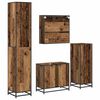 vidaXL Bathroom Furniture Set with Door 4 pcs Old wood Engineered wood