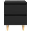 vidaXL Bed Cabinet with Solid Pinewood Legs Black 40x35x50 cm