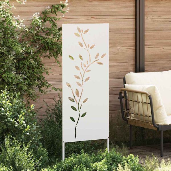 vidaXL Garden Privacy Screen White 50 x 140 cm Cold-rolled steel