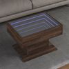 vidaXL Coffee Table with LED Brown Oak 70x50x45 cm Engineered Wood