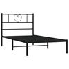 vidaXL Metal Bed Frame without Mattress with Headboard Black 75x190cm