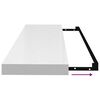 vidaXL Floating Wall Shelves 2 pcs High Gloss White 90x23.5x3.8 cm MDF