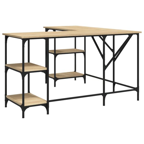 vidaXL Desk Sonoma Oak 139x139x75 cm Engineered Wood