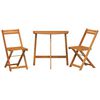 vidaXL Bistro Set Folding 3 pcs Oil Natural Solid Acacia Wood