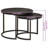 vidaXL Nesting Coffee Tables 2 pcs Black Solid Mango Wood and Steel