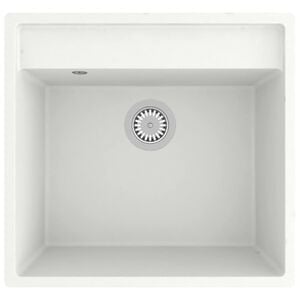 vidaXL Kitchen Sink with Overflow Hole White Granite