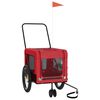 vidaXL Pet Bike Trailer Red and Black Oxford Fabric and Iron
