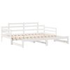 vidaXL Daybed with Trundle and Drawers without Mattress White 90x200 cm
