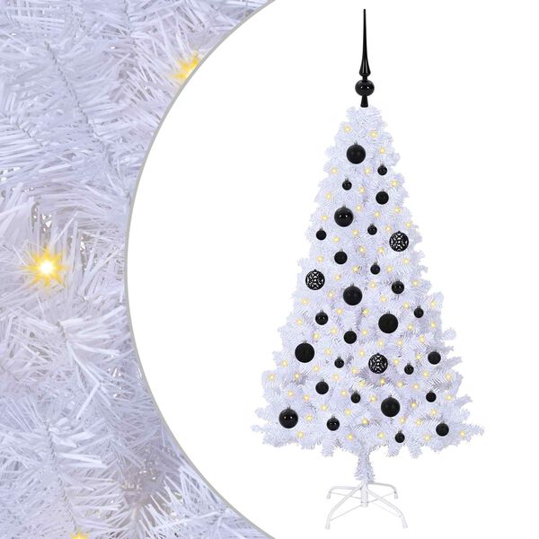 vidaXL Artificial Christmas Tree with Stand White 120 cm PVC and Steel