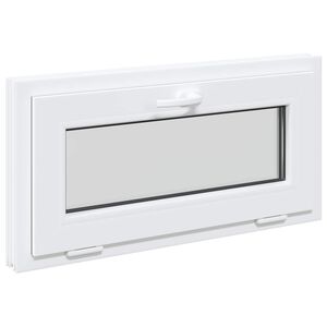 vidaXL Basement Window RISOR 80 x 40 cm PVC and Glass White