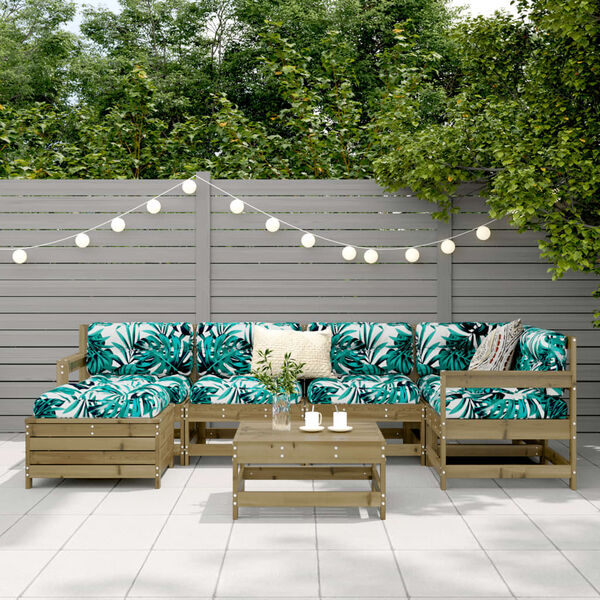 vidaXL 7 Piece Garden Sofa Set Impregnated Wood Pine