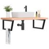 vidaXL Basin Shelf Wall Mounted Steel and Solid Wood Beech