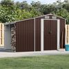 vidaXL Garden Shed Brown 277x192.5x179 cm Galvanised Steel
