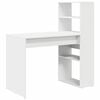 vidaXL Desk with Shelf White 113 x 54 x 120 cm Engineered Wood