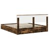 vidaXL Storage Bed with Drawer Smoked Oak 200 x 200 cm Engineered Wood