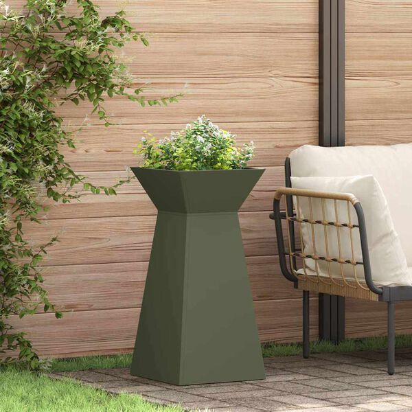vidaXL Pillar Planter 2 pcs Olive 35 x 35 x 73 cm