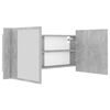 vidaXL LED Bathroom Mirror Cabinet Concrete Grey 100x12x45 cm Acrylic