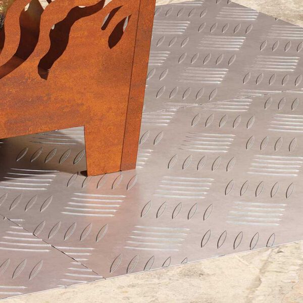 vidaXL Stair Tread Rectangular 4 pcs Silver 60 x 40 cm Aluminium