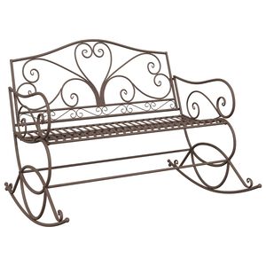 vidaXL Garden Bench Antique Brown Steel