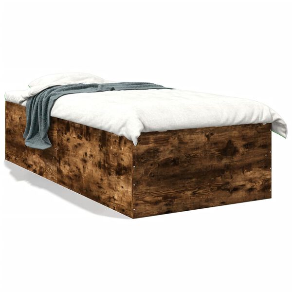 vidaXL Bed Frame without Mattress Smoked Oak 90x200 cm
