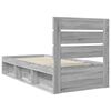 vidaXL Bed Frame Grey Sonoma 100 x 200 cm Solid Pine Wood