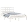 vidaXL Bed Frame without Mattress White 150x200 cm King Size Solid Wood