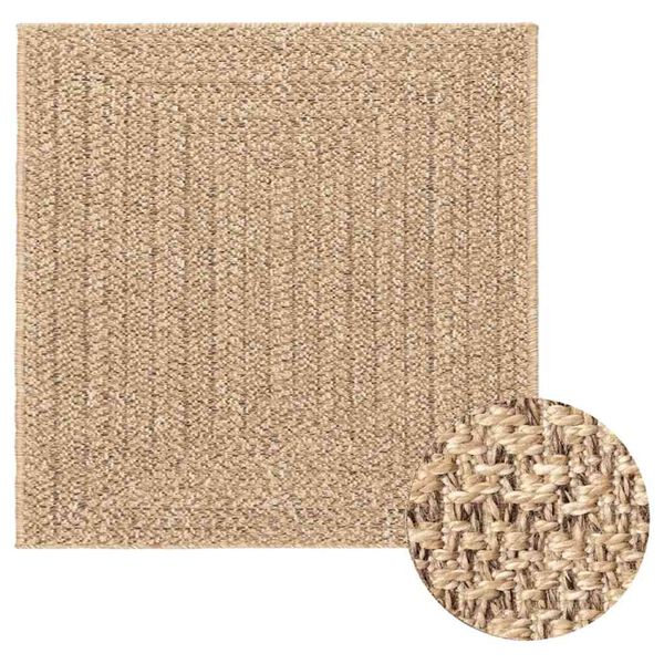 vidaXL Rug ZIZUR 240x240 cm Jute Look Indoor and Outdoor