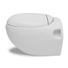 vidaXL Wall Hung Toilet & Bidet Set White Ceramic