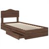 vidaXL Storage Bed with Drawer Brown Oak 70 x 190 cm Engineered Wood