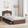 vidaXL Storage Bed with Drawer Brown Oak 100 x 200 cm Engineered Wood