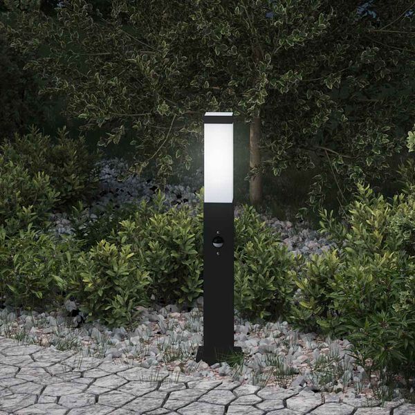 vidaXL Bollard Light with Sensor 50 cm Black IP44
