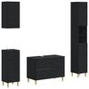 vidaXL 4 Piece Bathroom Cabinet Set DELFT Black Engineered Wood