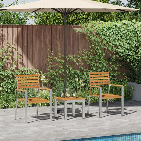 vidaXL Garden Dining Set 3 pcs Brown Solid Acacia Wood