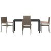vidaXL Garden Dining Set with Cushion 5 pcs Grey Poly Rattan