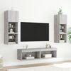 vidaXL TV Cabinets with LED Lights 2 pcs Grey Sonoma 60x30x30 cm