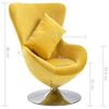vidaXL Swivel Egg Chair with Cushion Yellow Velvet