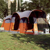 vidaXL Family Tent Tunnel 8-Person Grey and Orange Waterproof
