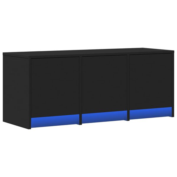 vidaXL TV Cabinet with LED Black 97x34x40 cm Engineered Wood