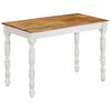 vidaXL Dining Table | Brown, White | Solid Mango Wood | Medium | Simple