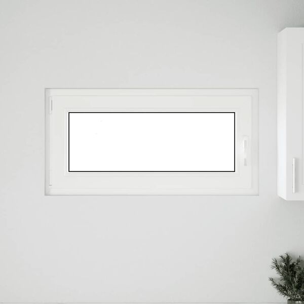 vidaXL Basement Window "RISOR" 100x50 cm Tilt&Turn DIN Left White