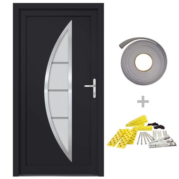 vidaXL Front Door Anthracite 98x190 cm PVC