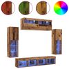vidaXL TV Cabinet Set Wall-mounted 6 pcs Old wood Engineered wood