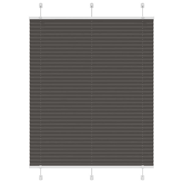 vidaXL Pleated Blind Black 110x100 cm Fabric Width 109.4 cm Polyester