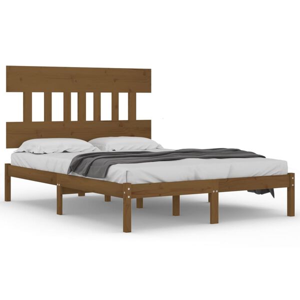vidaXL Bed Frame without Mattress Honey Brown 200x200 cm Solid Wood