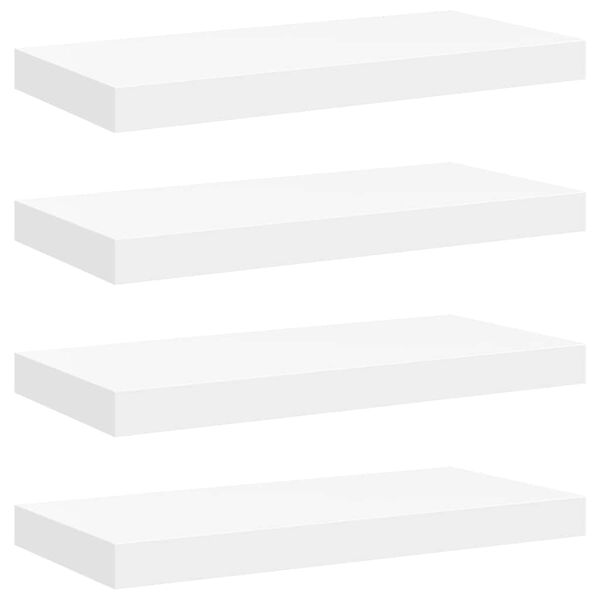 vidaXL Floating Wall Shelves 4 pcs White 50x23x3.8 cm MDF
