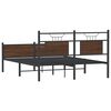 vidaXL Bed Frame without Mattress Brown Oak 137x190 cm Engineered Wood