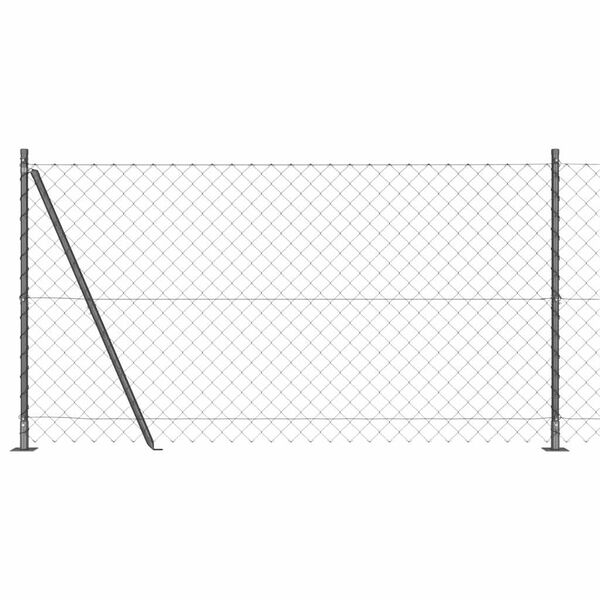 vidaXL Fence Post Grey 25 x 1.2 m (60 x 60 mm mesh) Steel and PVC